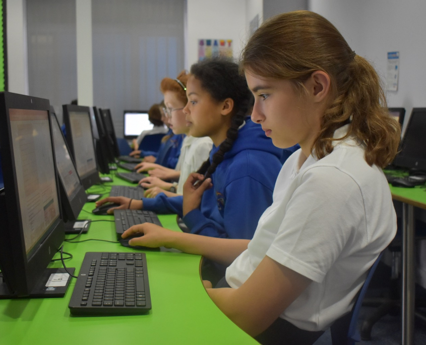 Computer lesson at Holy Trinity School